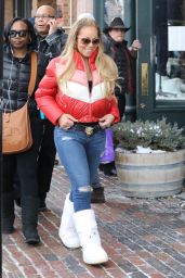 Mariah Carey Winter Street Style - Christmas Shopping in Aspen