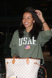 Michelle Keegan in Travel Outfit - Heathrow Airport in London 12/04/2017