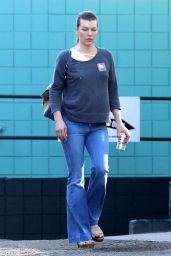 Milla Jovovich in Bell-Bottoms Out in Los Angeles 