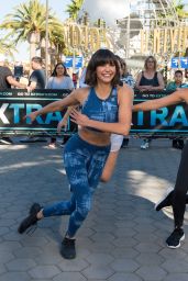 Nina Dobrev in Stylish Blue Workout Gear - Universal City 12/15/2017