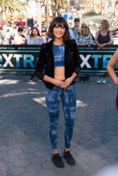 Nina Dobrev in Stylish Blue Workout Gear - Universal City 12/15/2017