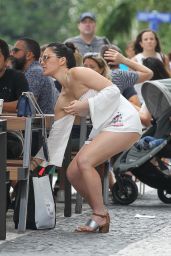 Olivia Munn Shows Off Her Legs in Shorts - Miami Beach 12/26/2017