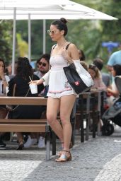 Olivia Munn Shows Off Her Legs in Shorts - Miami Beach 12/26/2017