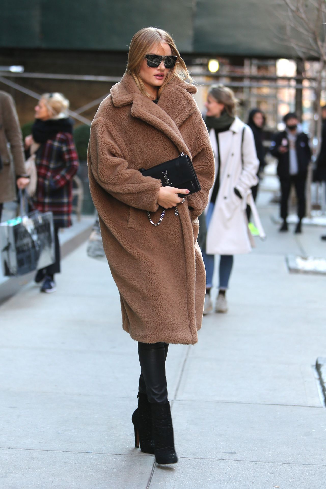 Rosie Huntington-Whiteley in Fleece Coat - New York City 12/07/2017 ...