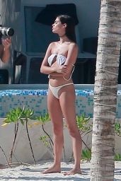 Sara Sampaio in a White Bikini in Playa del Carmen