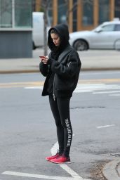 Sara Sampaio in Tights - Leaving the Dogpound Gym in NY