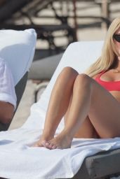 Sofia Richie in a Red Bikini on the Beach in Miami Beach 