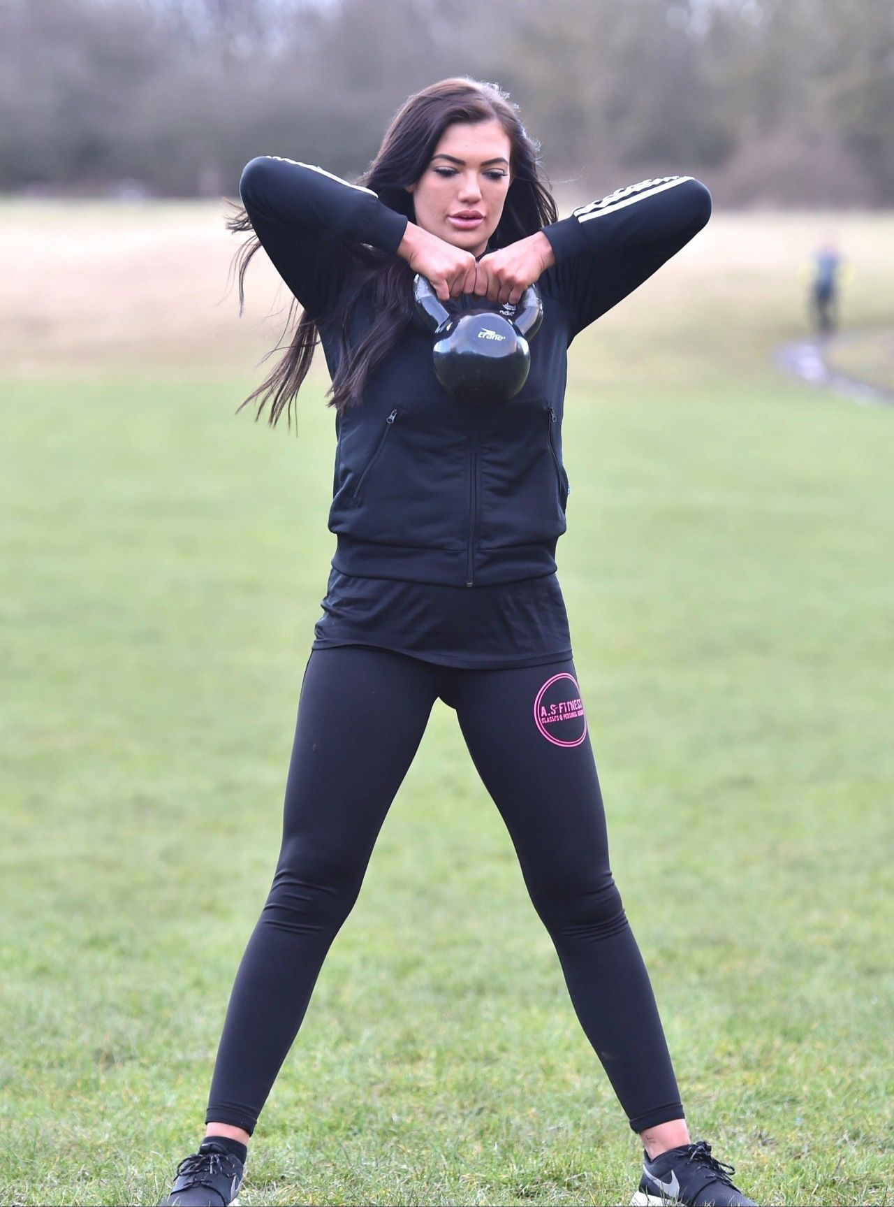 Abbie Holborn Works On Her Squats - Park Workout in Middlesbrough