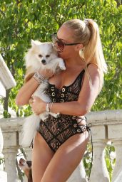 Aisleyne Horgan-Wallace in Swimsuit by the Pool in Los Angeles