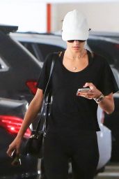 Alessandra Ambrosio in a White Baseball Cap and Sunglasses in Brentwood