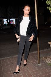Alicia Vikander at Madeo Ristorante in West Hollywood