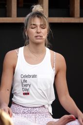 Ashley Hart Teaching a Yoga Class in Los Angeles