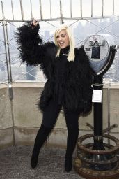 Bebe Rexha at the Empire State Building in NYC