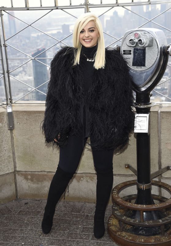 Bebe Rexha at the Empire State Building in NYC