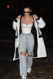 Bella Hadid in Ripped Jeans - Paris 01/23/2018