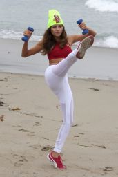 Blanca Blanco - Exercise on the Beach in Malibu