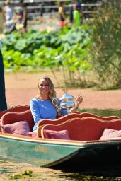 Caroline Wozniacki Poses With Her Trophy in Melbourne