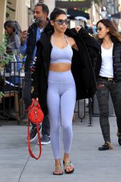 Chantel Jeffries in a Sport Bra and Leggings at Cafe Gratitude in