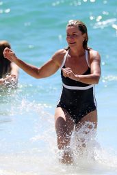 Deborah Hutton in a Swimsuit at Bronte Beach
