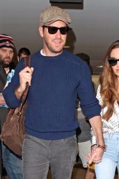 Elizabeth Chambers and Armie Hammer at LAX International Airport in Los Angeles