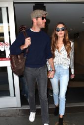 Elizabeth Chambers and Armie Hammer at LAX International Airport in Los Angeles