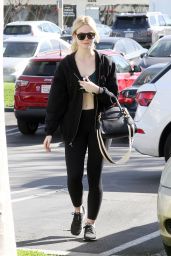 Elle Fanning Arriving at the Gym in Los Angeles 