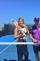 Eugenie Bouchard - Hobart Hit with George Bailey 2018