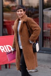 Frankie Bridge Street Style - Leicester Square in London 01/22/2018