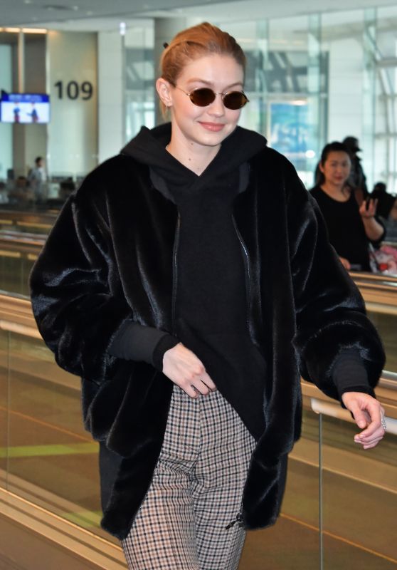 Gigi Hadid at Tokyo International Airport 01/27/2018