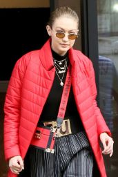 Gigi Hadid is Stylish in Red - New York City 01/23/2018