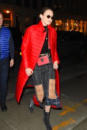 Gigi Hadid is Stylish in Red - New York City 01/23/2018