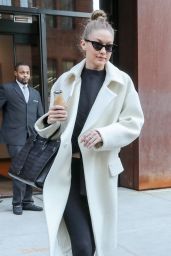 Gigi Hadid is Stylish in White and Black - Leaving Her Home in NYC