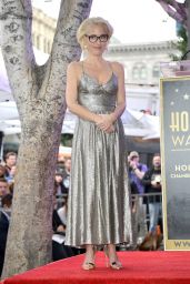 Gillian Anderson in Silver Dress - Walk of Fame Star Ceromony in LA