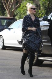 Gwen Stefani in Casual Outfit Arriving to Church in LA