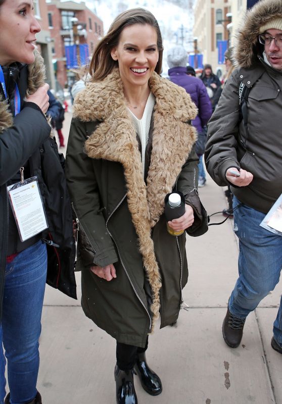 Hilary Swank in Winter Outfit at the Sundance Film Festival 2018 in Park City
