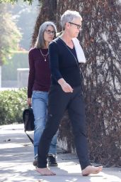 Jamie Lee Curtis Goes for a Walk With a Friend in Santa Monica