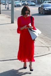 Jenna Dewan in a Bright Red Dress in Beverly Hills