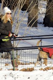 Jennifer Westfeldt is Walking Her Dog in Central Park in NYC