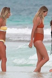 Jessica and Ashley Hart in Bikinis on the Beach in Tulum