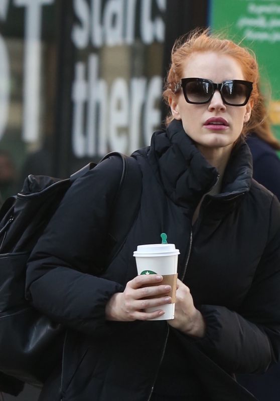 Jessica Chastain in Casual Outfit - New York City 01/20/2018