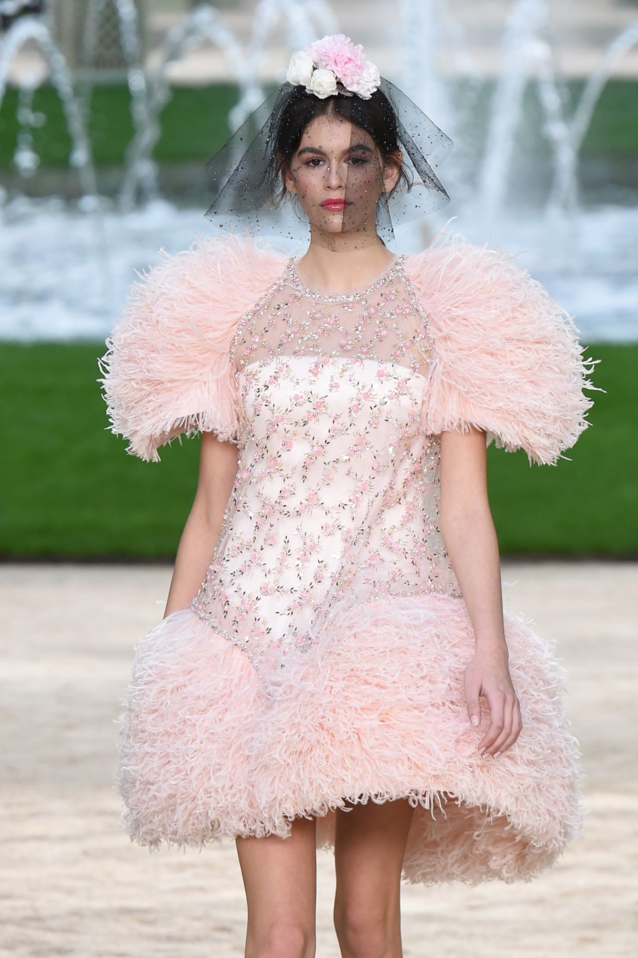 Kaia Gerber Walks Chanel Haute Couture Show Paris Fashion Week