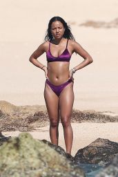 Karrueche Tran in Bikini on the Beach in Cabo