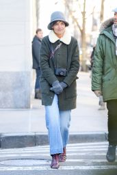 Katie Holmes in Cute Winter Outfit in NYC