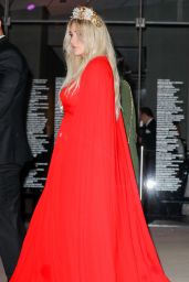 Kesha in a Red Gown Dress - Arriving at the Grammys 2018 After Party in New York City