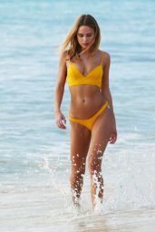 Kimberley Garner in a Yellow Bikini in Caribbean