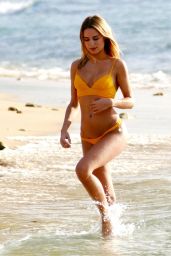 Kimberley Garner in a Yellow Bikini in Caribbean