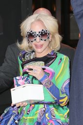 Lady Gaga in a Multicolored Dress - NYC 01/29/2018