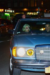 Lady Gaga in a Vintage Mercedes in NYC