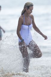 Lady Victoria Hervey in Swimsuit On the Beach in Barbados