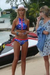 Lady Victoria Hervey Jet Skiing in Barbados on New Year Eve